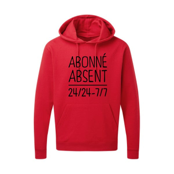 Abonné absent Noir |Sweat capuche imprimé homme