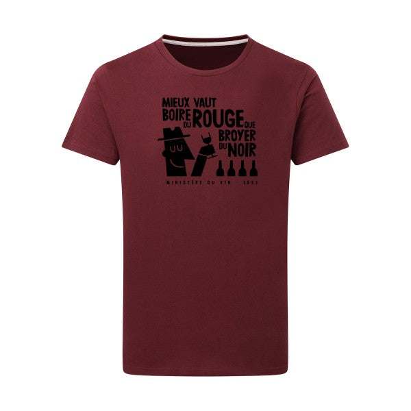 Mieux vaut noir -Flex noir sur T-shirt SG  Burgundy  2XL