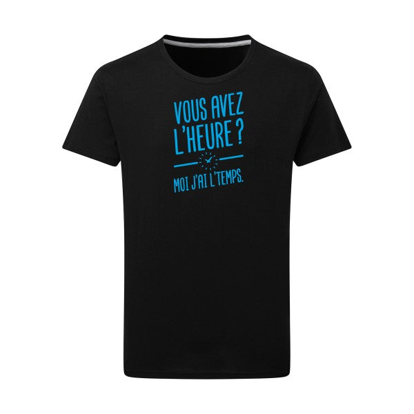 Vous avez l'heure? Moi j'ai l'temps. - Flex bleu clair Tshirt original Dark Black  4XL