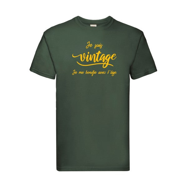 T-shirt|Je suis vintage  |flex jaune Or| Fruit of the loom 205 g 