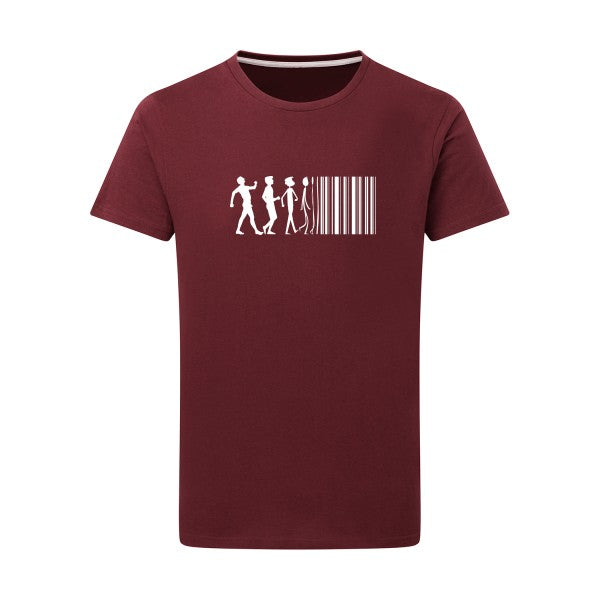 code barre Blanc -Flex Blanc sur T-shirt SG  Burgundy  2XL