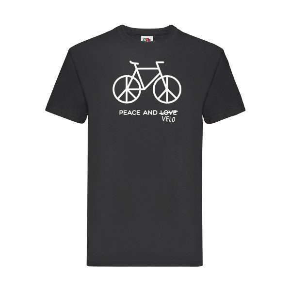 T-shirt|Peace and vélo |flex Blanc| Fruit of the loom 205 g 