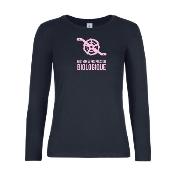 t-shirt lsl femme Cyclisme-&-ecologie Navy flex Rose