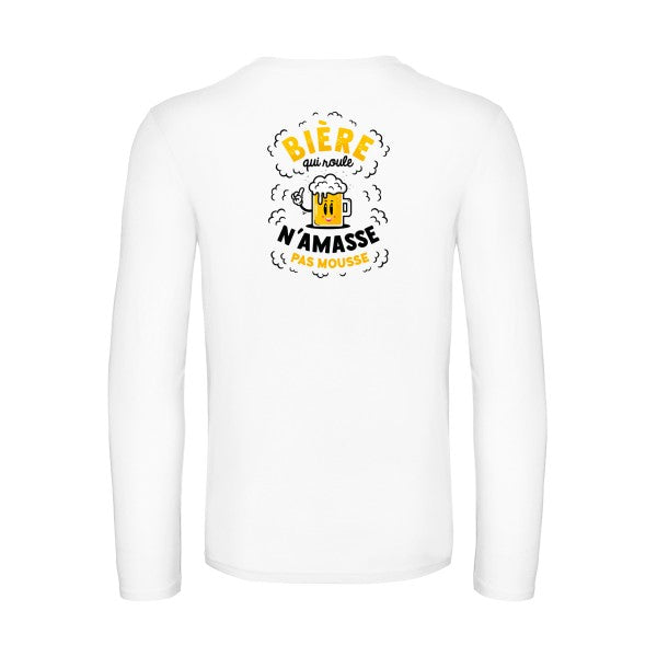 biere-qui-roule-t-shirt-manches-longues-original-humour -White