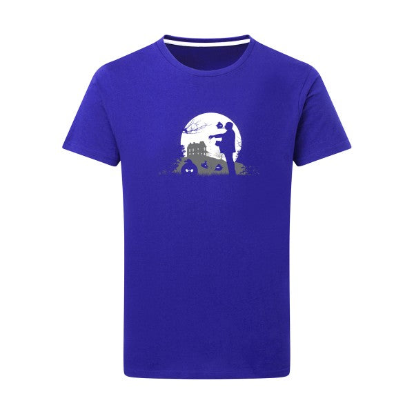 angry hitch -Flex noir sur T-shirt SG  Royal Blue  5XL