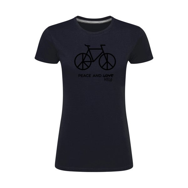 Peace and vélo Noir |T shirt original femme|SG