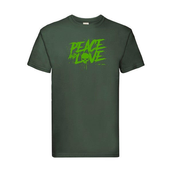 T-shirt|Peace or no peace |Vert pomme|Fruit of the loom 205  G