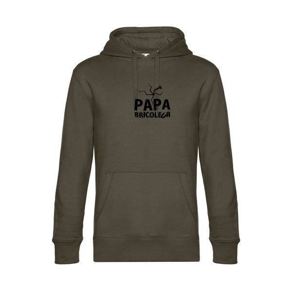 Papa-bricoleur sweat shirt original Khaki flex Noir impression Face