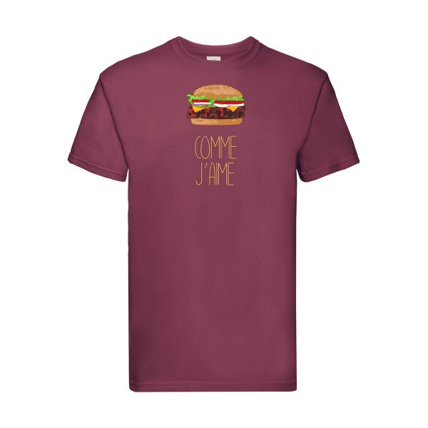 Comme j'aime Fruit of the loom 205 g/m² T-shirt/ bordeaux