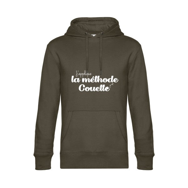 La-methode-Couette sweat shirt original Khaki flex Blanc impression Face