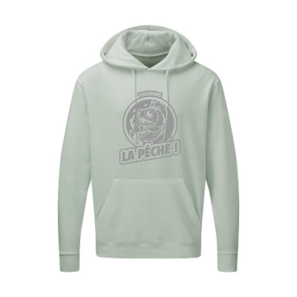 Toujours la pêche ! |Sweat  capuche humoristique Gris 