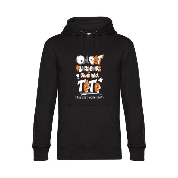 C-est-moi-le-chef-- Sweat à capuche original Black - RueDuTeeshirt