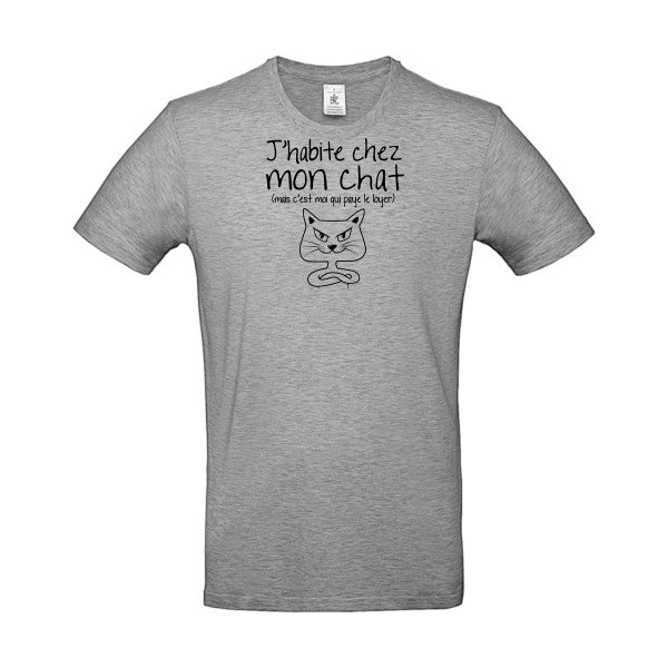 J'habite chez mon chatFlex noir - E190 T-shirt|Sport Grey||5XL