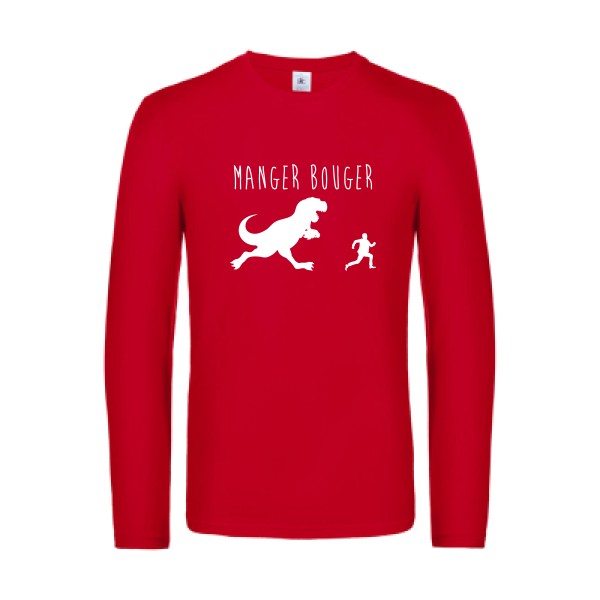 manger bouger - t shirt- manches- longues- original- humour- Red impression Face
