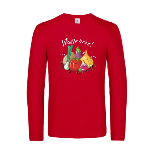vegete-a-rien-!-t-shirt-manches-longues-original-humour -Red