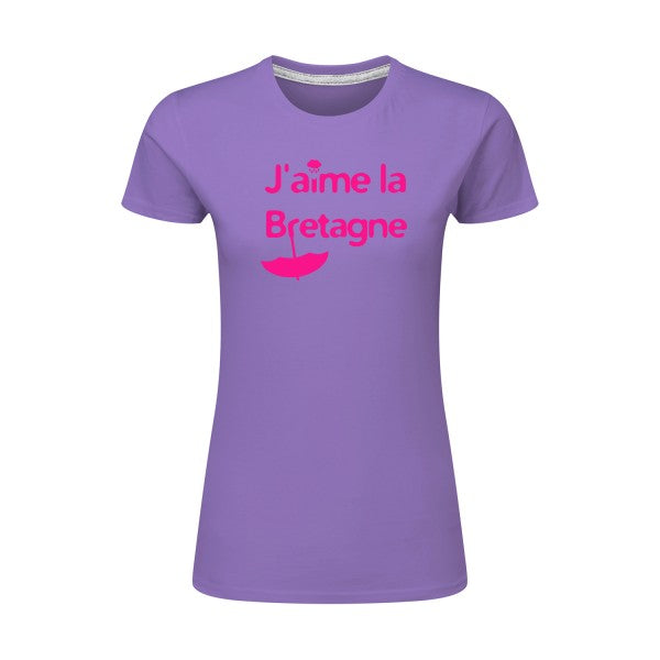 J'aime la Bretagne |Rose Fluo |T shirt original femme|SG