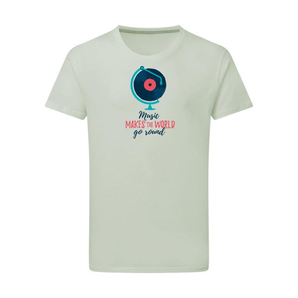 T-shirt homme Music makes the world go round - T-shirt pour les mélomanes Pastel Macchiato 2XL