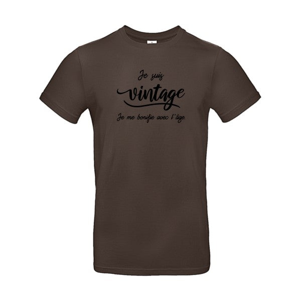 Je suis vintage  flex noir B&C - E190 T-shirt|Brown||2XL