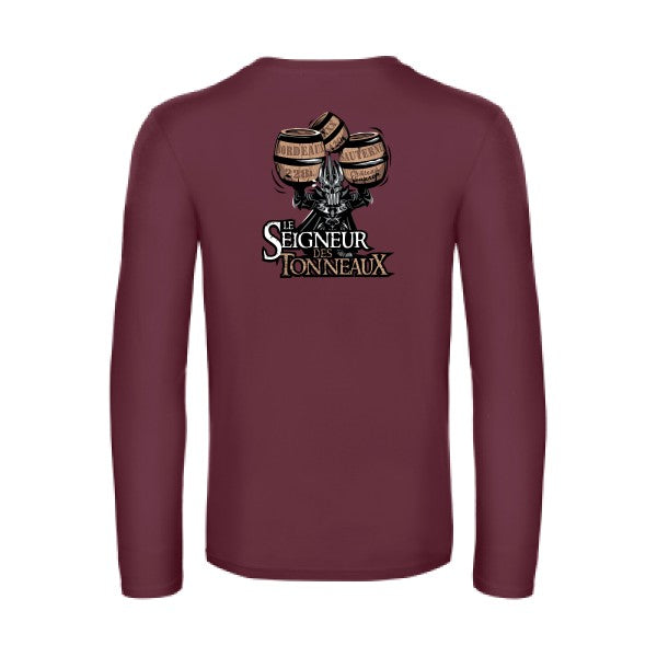 le-seigneur-des-tonneaux-t-shirt-manches-longues-original-humour -Burgundy