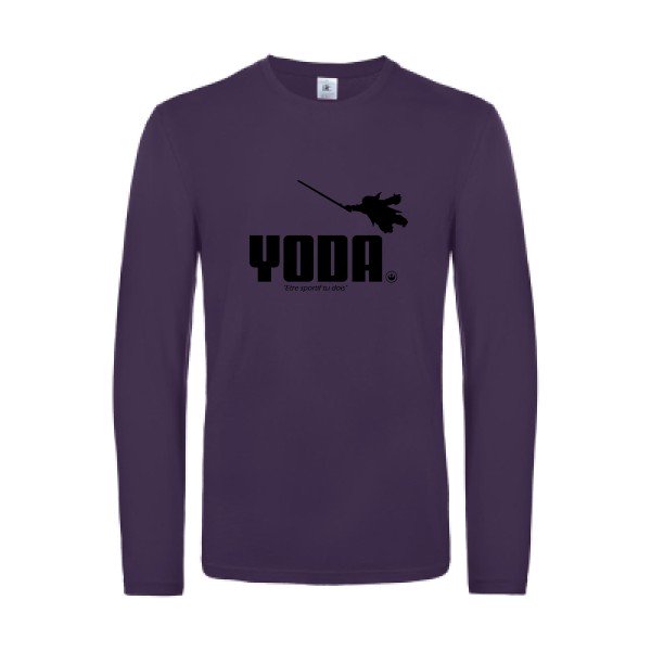 yoda - t shirt- manches- longues- original- humour- Urban Purple impression Face