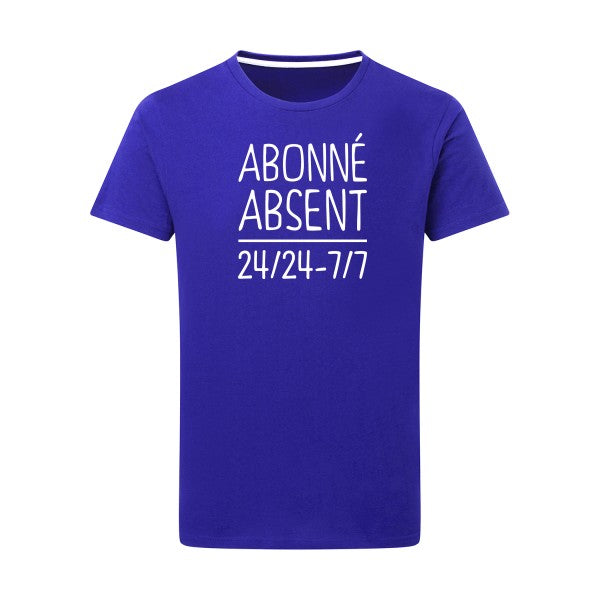 Abonné absent Blanc -Flex Blanc sur T-shirt SG  Royal Blue  5XL