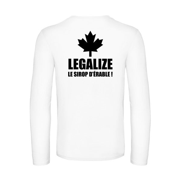 legalize le sirop d erable - t shirt- manches- longues- original- humour- White impression Dos