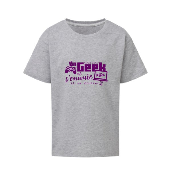 Un geek ne s'ennuie pas Flex Violet SG - Kids T-shirt enfant Light Oxford Taille 152 (11-12/2XL)