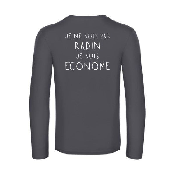 picsou - t shirt- manches- longues- original- humour- Dark Grey impression Dos