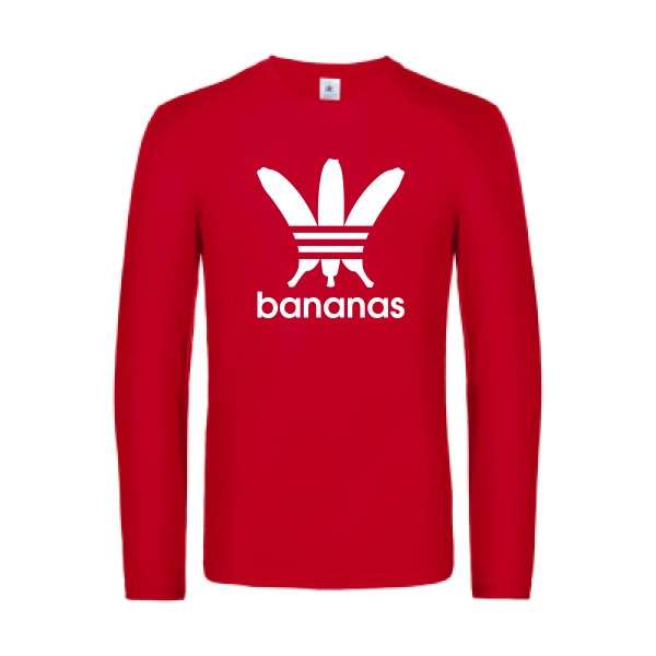 bananas - t shirt- manches- longues- original- humour- Red impression Face