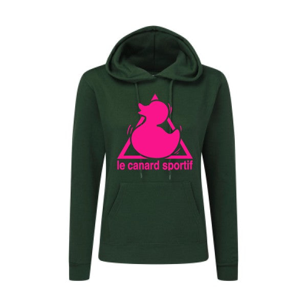 Canard Sportif Rose Fluo |Sweat original à capuche Femme