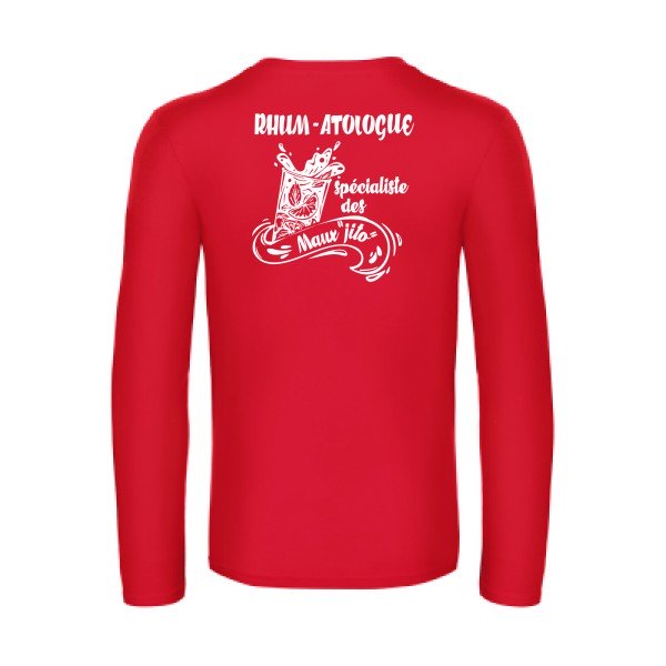 rhum atologue - t shirt- manches- longues- original- humour- Red impression Dos