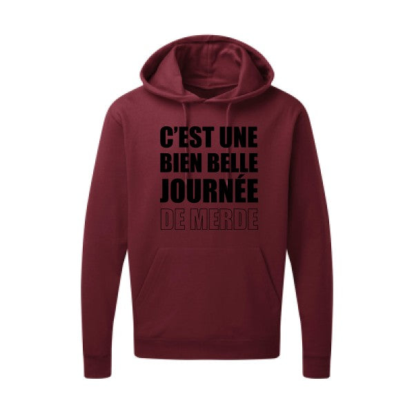 Journée de m... Noir |Sweat capuche imprimé homme