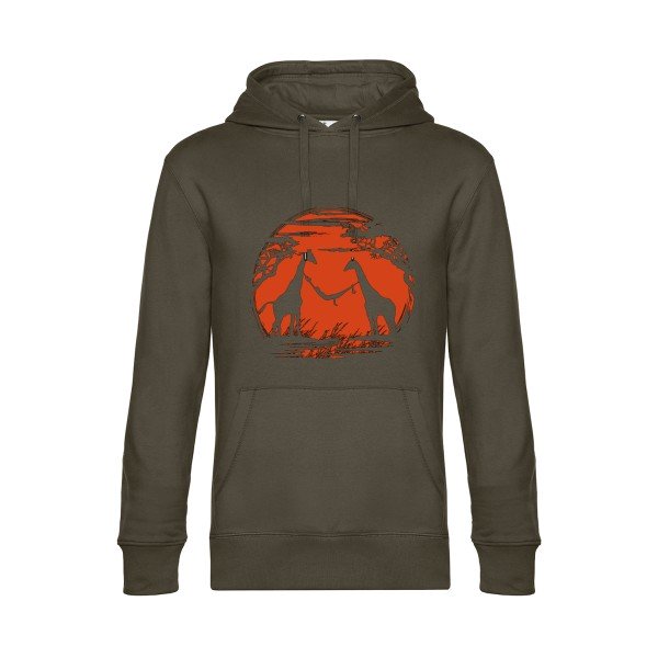 girafe- Sweat à capuche original Khaki - RueDuTeeshirt