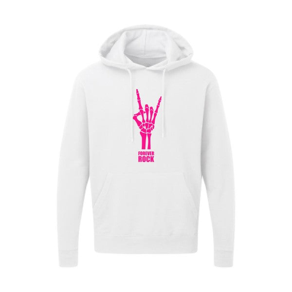 Forever Rock !!|Sweat capuche imprimé|Rose Fluo