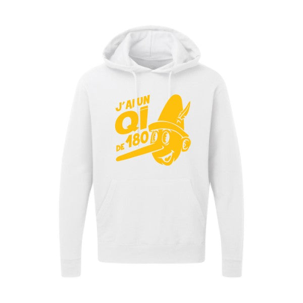 Quotient intellectuel |Sweat  capuche humoristique jaune Or 