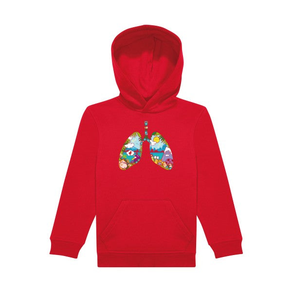 sweat capuche enfant Red happy-lungs