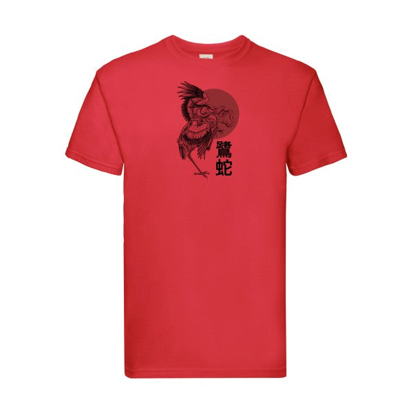 Le héron et le serpent  Fruit of the loom 205 g/m² T-shirt/ Red