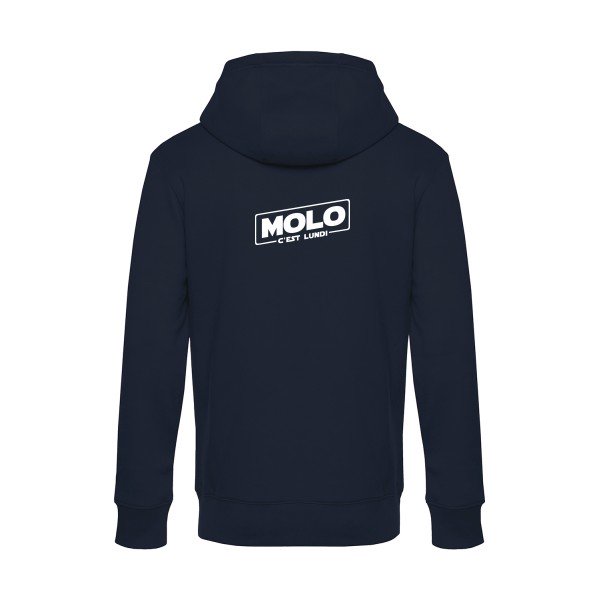 Molo-c-est-lundi sweat shirt original Navy Blue flex Blanc impression Dos