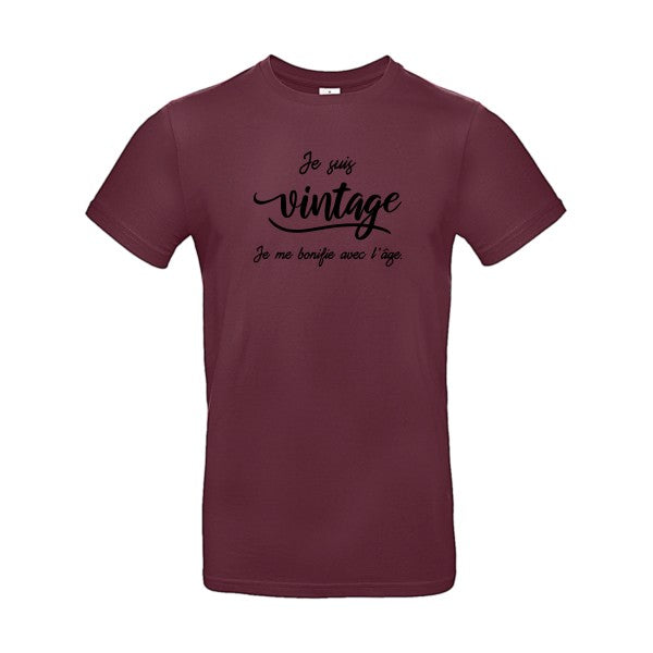 Je suis vintage  flex noir B&C - E190 T-shirt|Burgundy||2XL