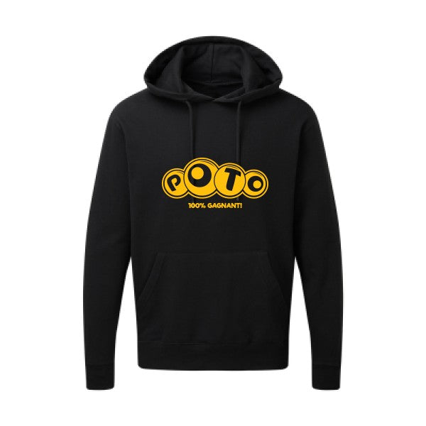 Poto jaune Or |Sweat capuche imprimé homme