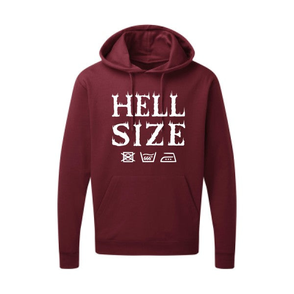 HELL SIZE |Sweat capuche imprimé|Blanc