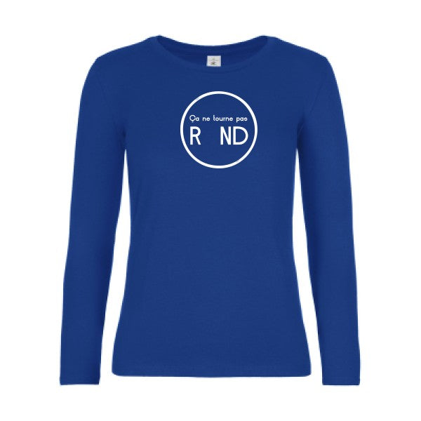 t-shirt lsl femme ca-ne-tourne-pas-rond- Royal Blue flex blanc
