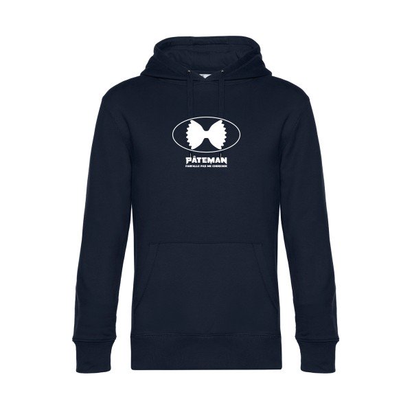 PATEMAN sweat shirt original Navy Blue flex Blanc impression Face