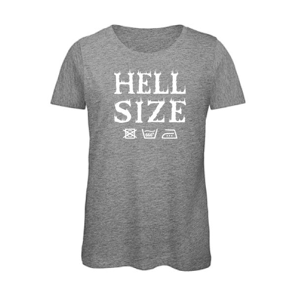 T shirt humour bio femme   femme bio|HELL SIZE ! Blanc 