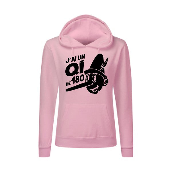 Quotient intellectuel Noir |Sweat original à capuche Femme