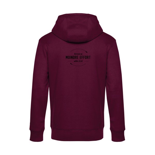 Artisan-du-moindre-effort sweat shirt original Burgundy flex Noir impression Dos