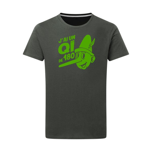 Quotient intellectuel - Flex Vert pomme Tshirt original Charcoal  5XL