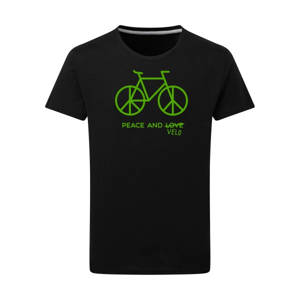 Peace and vélo - Flex Vert pomme Tshirt original Dark Black  4XL