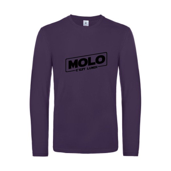 molo c est lundi - t shirt- manches- longues- original- humour- Urban Purple impression Face