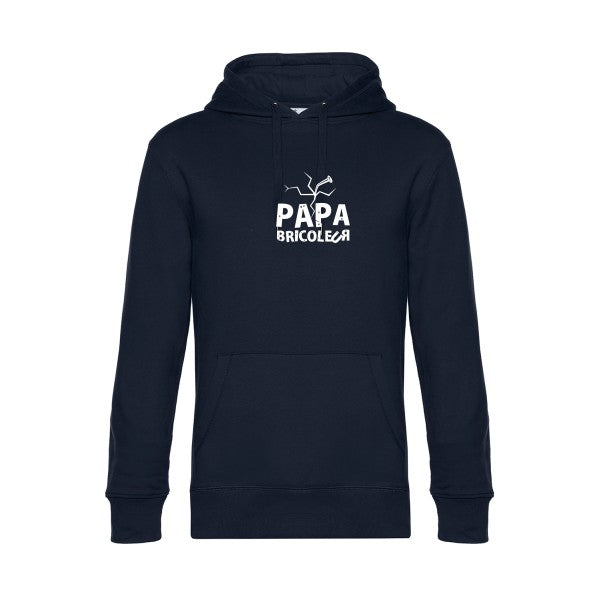 Papa-bricoleur sweat shirt original Navy Blue flex Blanc impression Face